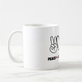 Liebe des Friedens Aufwertung Kaffeetasse (Links)