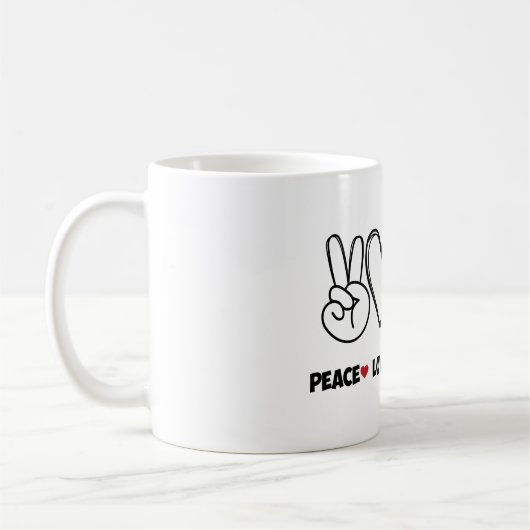 Liebe des Friedens Aufwertung Kaffeetasse (Links)