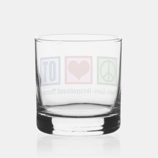 Liebe des Friedens bei der Arbeitstherapie Whiskyglas (Rückseite)