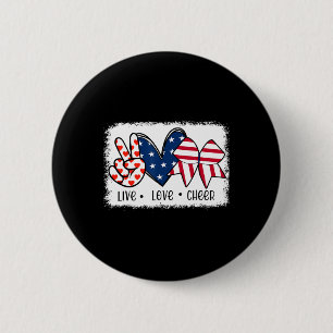 Liebe des Friedens bejubelt US-Flagge 4. Juli Chee Button