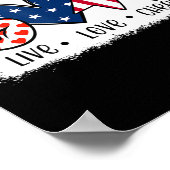 Liebe des Friedens bejubelt US-Flagge 4. Juli Chee Poster (Ecke)