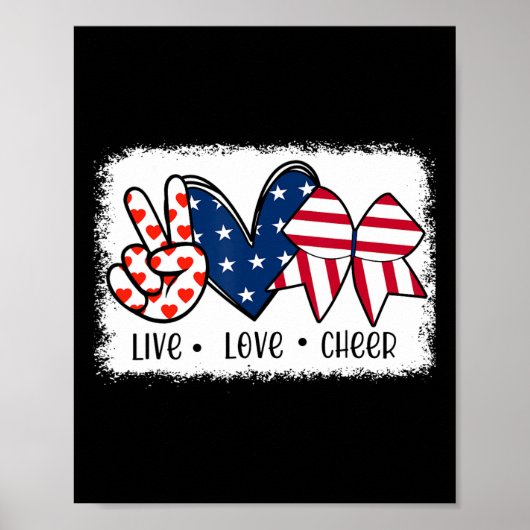 Liebe des Friedens bejubelt US-Flagge 4. Juli Chee Poster (Vorne)