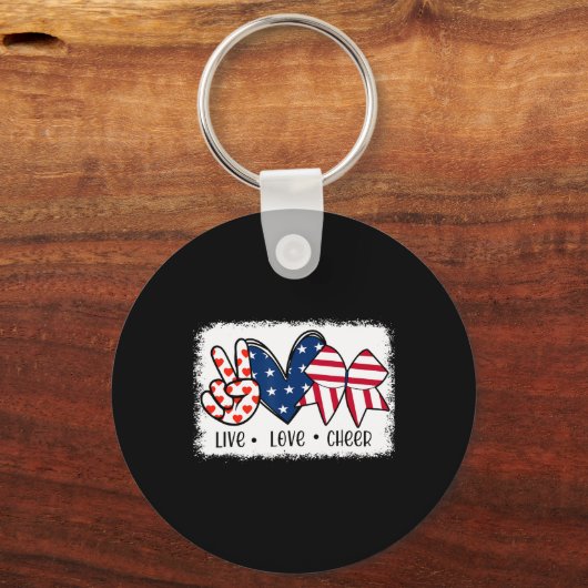 Liebe des Friedens bejubelt US-Flagge 4. Juli Chee Schlüsselanhänger (Vorderseite)