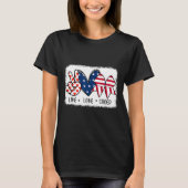 Liebe des Friedens bejubelt US-Flagge 4. Juli Chee T-Shirt (Vorderseite)
