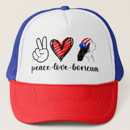 Liebe des Friedens Boricua Truckerkappe
