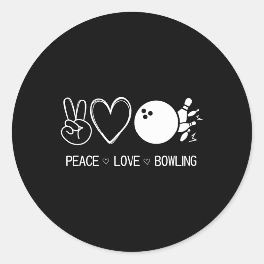 Liebe des Friedens Bowling Runder Aufkleber (Vorderseite)
