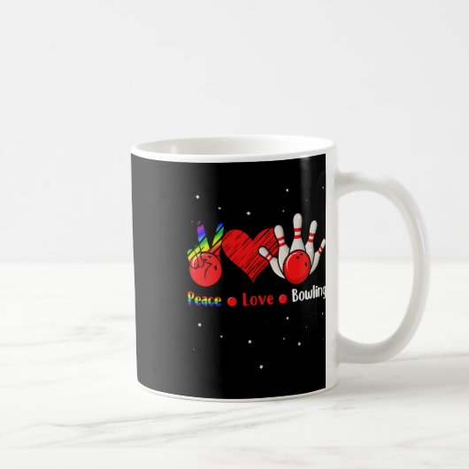 Liebe des Friedens Bowling Shirt Niedlich Bowling Kaffeetasse (Rechts)