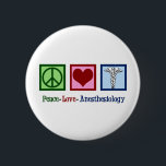 Liebe des Friedens Button<br><div class="desc">Niedlicher Anästhesist- oder Anästhesisten-Geschenk,  das Peace Liebe Anästhesiologie lesen.</div>