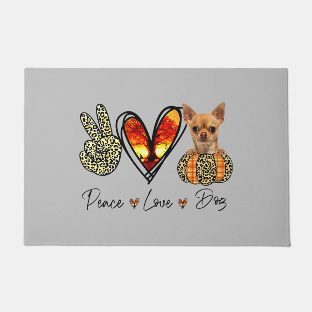Liebe des Friedens Chihuahua Scarf Leopard Herbst  Fußmatte (Vorderseite)