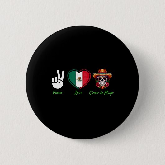 Liebe des Friedens Cinco De Mayo Button (Vorderseite)