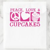 Liebe des Friedens Cupcakes Rechteckiger Aufkleber (Tasche)