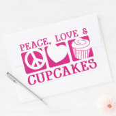 Liebe des Friedens Cupcakes Rechteckiger Aufkleber (Umschlag)