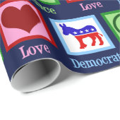 Liebe des Friedens Demokrat Donkey Niedlich Geschenkpapier (Rolleneckpunkt)