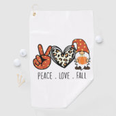 Liebe des Friedens Fall Leopard Gnome Herbst Ernte Golfhandtuch (Insitu)