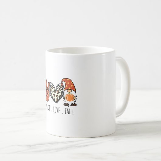 Liebe des Friedens Fall Leopard Gnome Herbst Ernte Kaffeetasse (VorderseiteRechts)