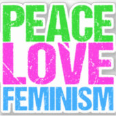 Liebe des Friedens Feminismus Aufkleber (Vorderseite)