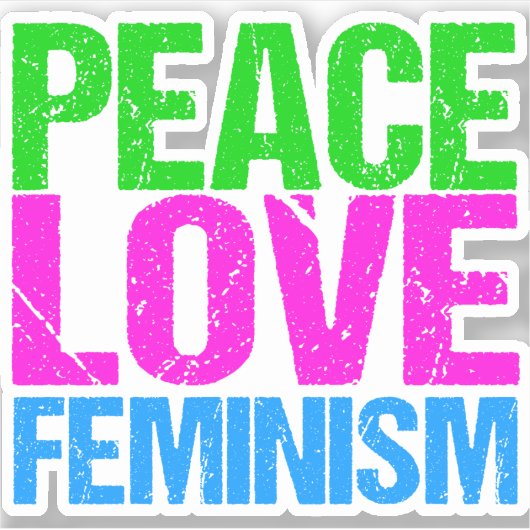 Liebe des Friedens Feminismus Aufkleber (Vorderseite)