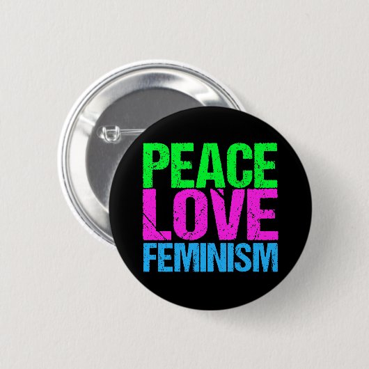 Liebe des Friedens Feminismus Button (Vorne & Hinten)