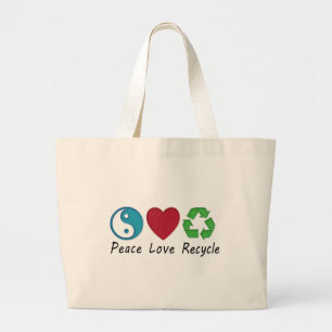 Liebe des Friedens Gerecycelt Jumbo Stoffbeutel