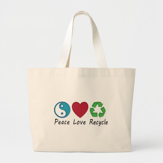 Liebe des Friedens Gerecycelt Jumbo Stoffbeutel (Vorne)