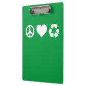 Liebe des Friedens Gerecycelt Klemmbrett (Links)