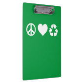Liebe des Friedens Gerecycelt Klemmbrett (Rechts)