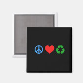 Liebe des Friedens Gerecycelt Magnet (Vorderseite/Rückseite)