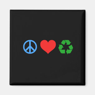 Liebe des Friedens Gerecycelt Magnet