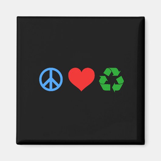 Liebe des Friedens Gerecycelt Magnet (Vorne)