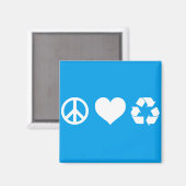 Liebe des Friedens Gerecycelt Magnet (Vorderseite/Rückseite)