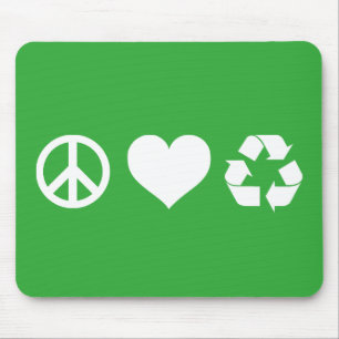 Liebe des Friedens Gerecycelt Mousepad