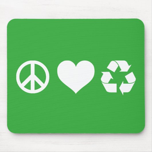 Liebe des Friedens Gerecycelt Mousepad (Vorne)