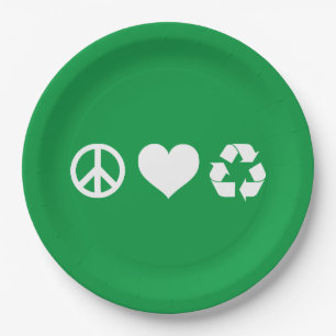 Liebe des Friedens Gerecycelt Pappteller