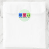 Liebe des Friedens Gerecycelt Runder Aufkleber (Tasche)