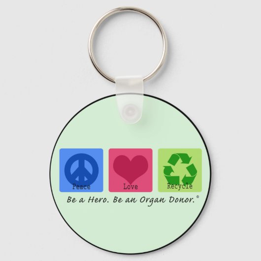Liebe des Friedens Gerecycelt Schlüsselanhänger (Vorderseite)