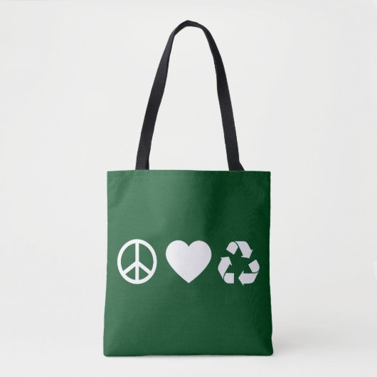 Liebe des Friedens Gerecycelt Tasche (Vorderseite)
