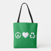 Liebe des Friedens Gerecycelt Tasche (Rückseite)