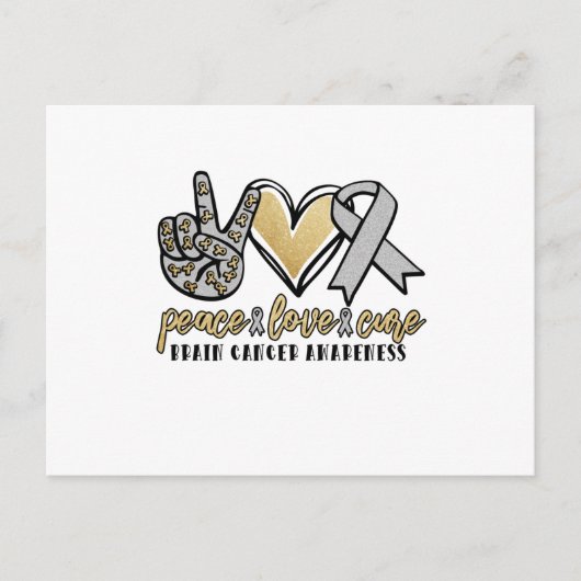 Liebe des Friedens heilt Hirnkrebs Ankündigungspostkarte (Vorderseite)