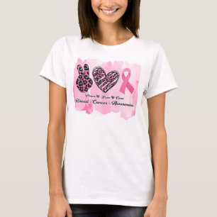 Liebe des Friedens Heilung Brustkrebs Wasserfarbe T-Shirt