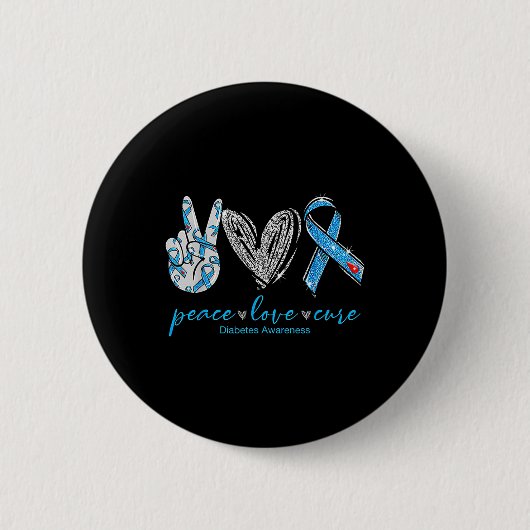 Liebe des Friedens Heilung der Diabetes Button (Vorderseite)