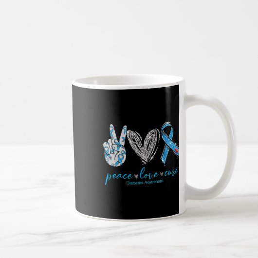 Liebe des Friedens Heilung der Diabetes Kaffeetasse (Rechts)