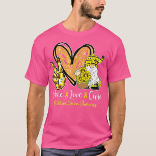 Liebe des Friedens Heilung des Gnome Gold Ribbon K T-Shirt