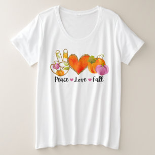 Liebe des Friedens Herbst Große Größe T-Shirt