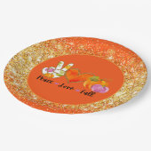 Liebe des Friedens Herbst Herbst Farbe anpassen Pappteller (Schrägansicht)