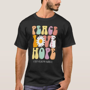 Liebe des Friedens Hoffnung Augenmelanom Bewusstse T-Shirt