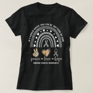 Liebe des Friedens Hoffnung Brain Cancer Rainbow T-Shirt
