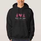 Liebe des Friedens Hoffnung Brustkrebs Hoodie (Vorderseite)