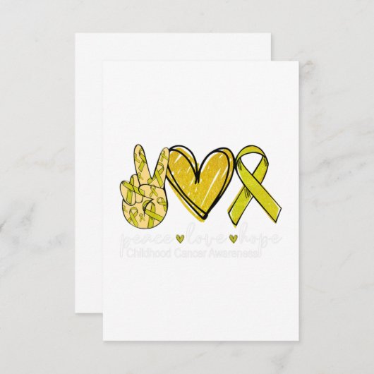 Liebe des Friedens Hoffnung Kinderkrebs Dankeskarte (Vorne/Hinten)