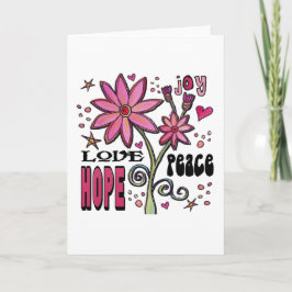 Liebe des Friedens Hoffnung und Blume Karte