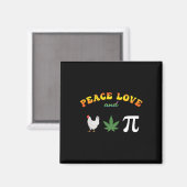 Liebe des Friedens Hühnerpot-Pi-Tag Magnet (Vorderseite/Rückseite)